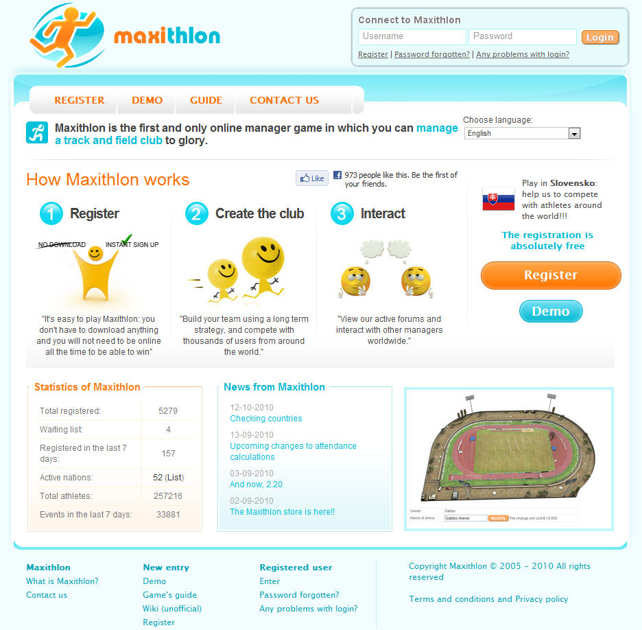 Maxithlon Online athletics manager game