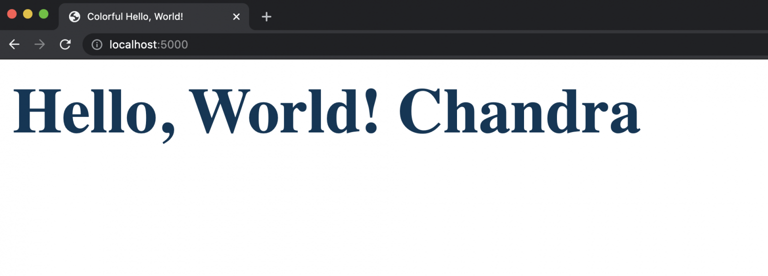 Flask Simple HTML Templates Example