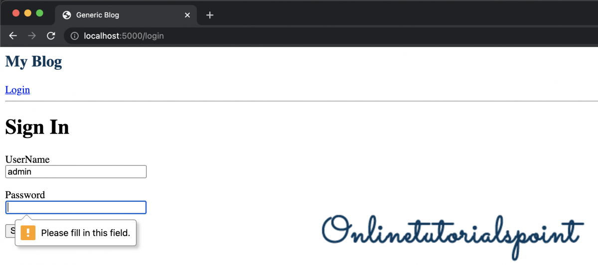 Python Flask Login Form Example