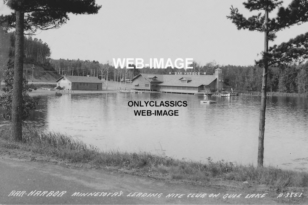 1940 BAR HARBOR RESTAURANT NIGHT CLUB DOCK ON GULL LAKE NISSWA MN PHOTO