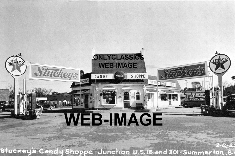 STUCKEY'S TEXACO GAS STATION CANDY SHOP COCACOLA SIGN PHOTOSUMMERTON