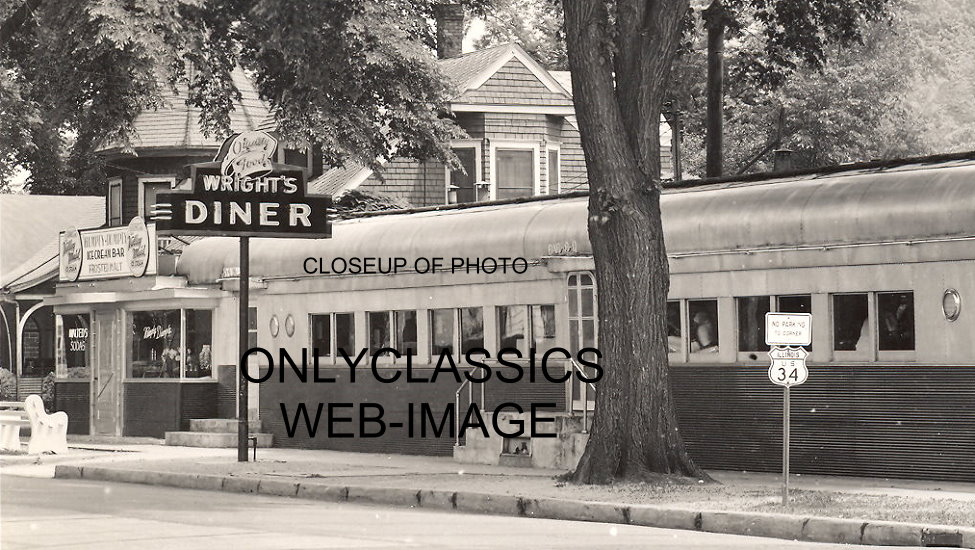 WRIGHT'S DINER RAILROAD CAR ICECREAM SODA BAR Sandwich IL PHOTO TRAIN