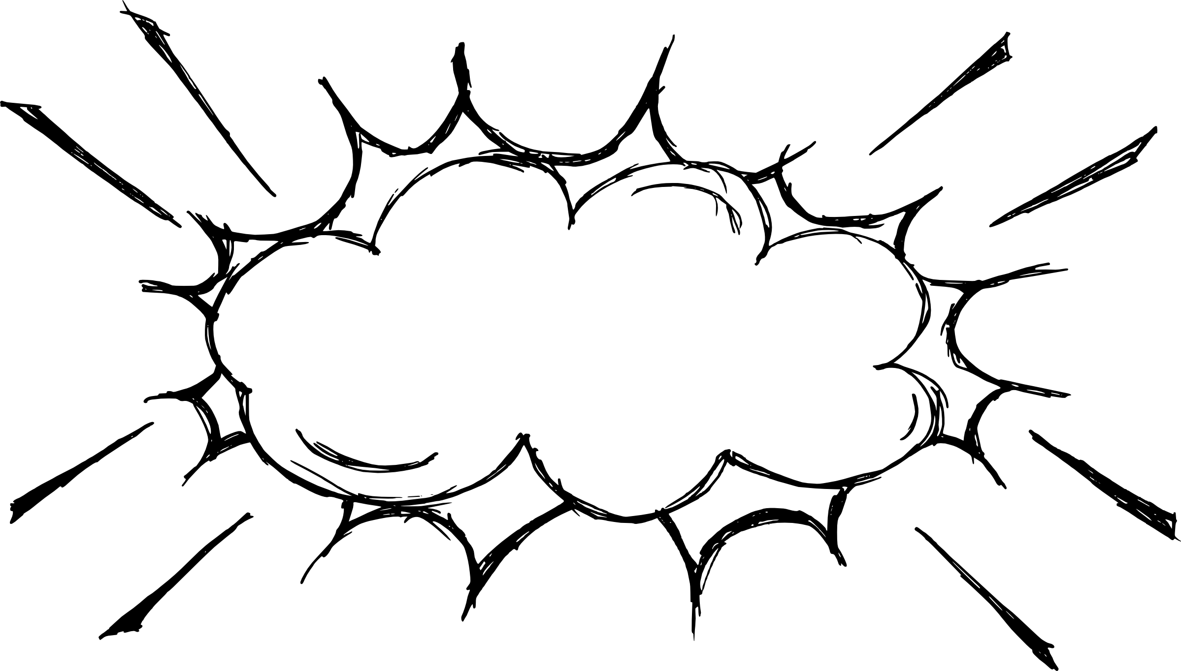 Hand Drawn Comic Speech Bubble Explosion (PNG Transparent)