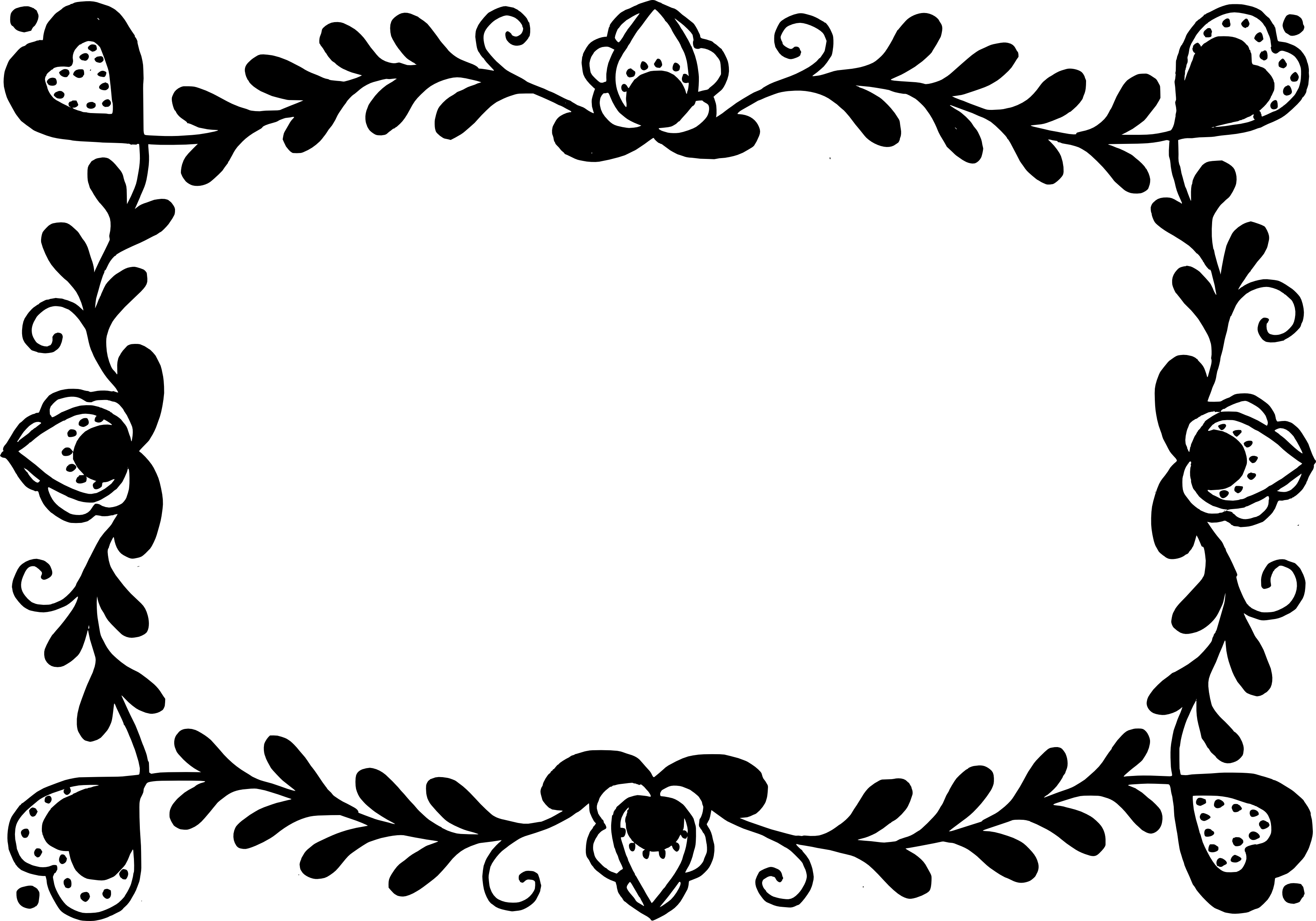 10 Rectangle Flower Frame Vector (PNG Transparent, SVG)