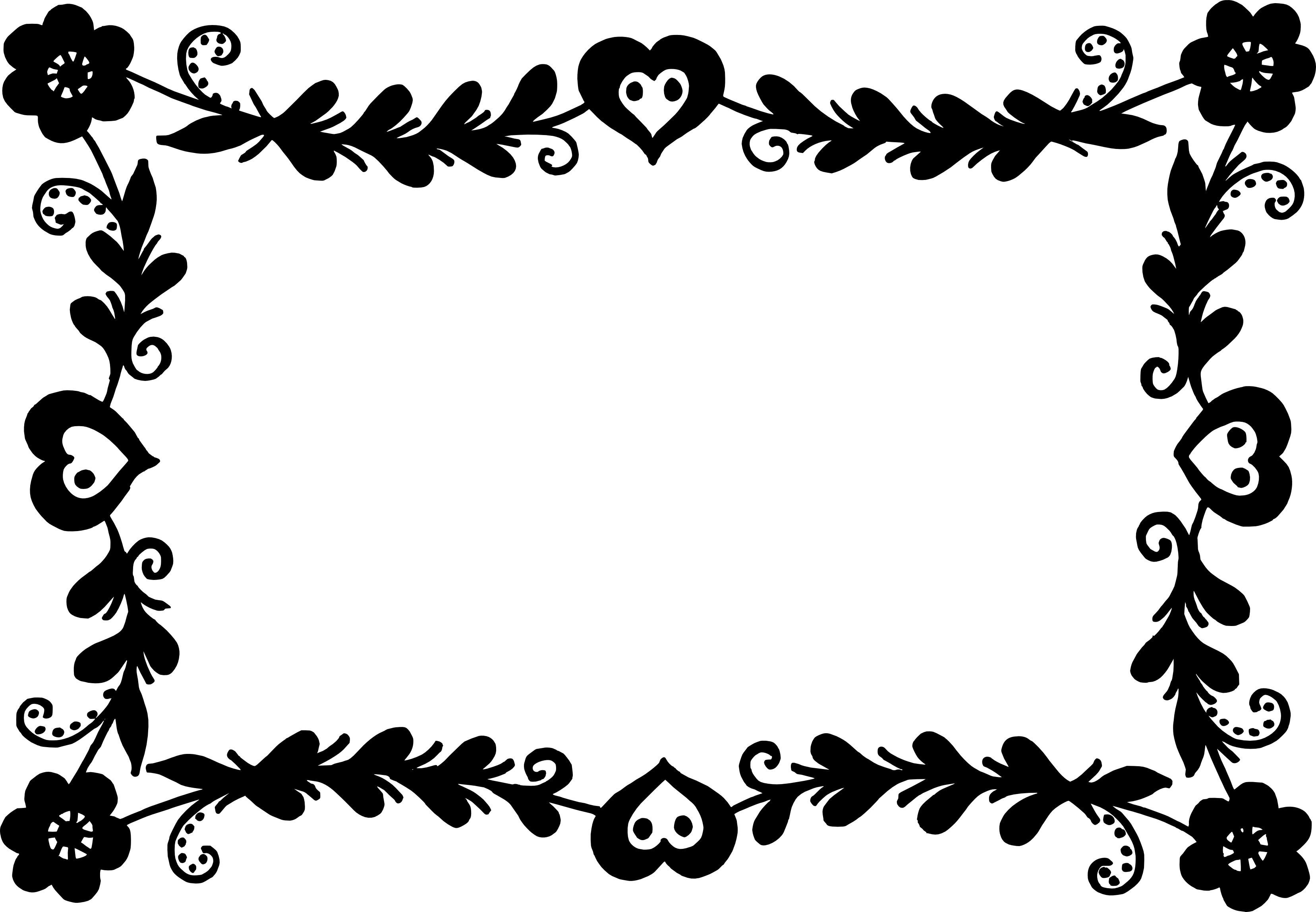 10 Rectangle Flower Frame Vector (PNG Transparent, SVG)