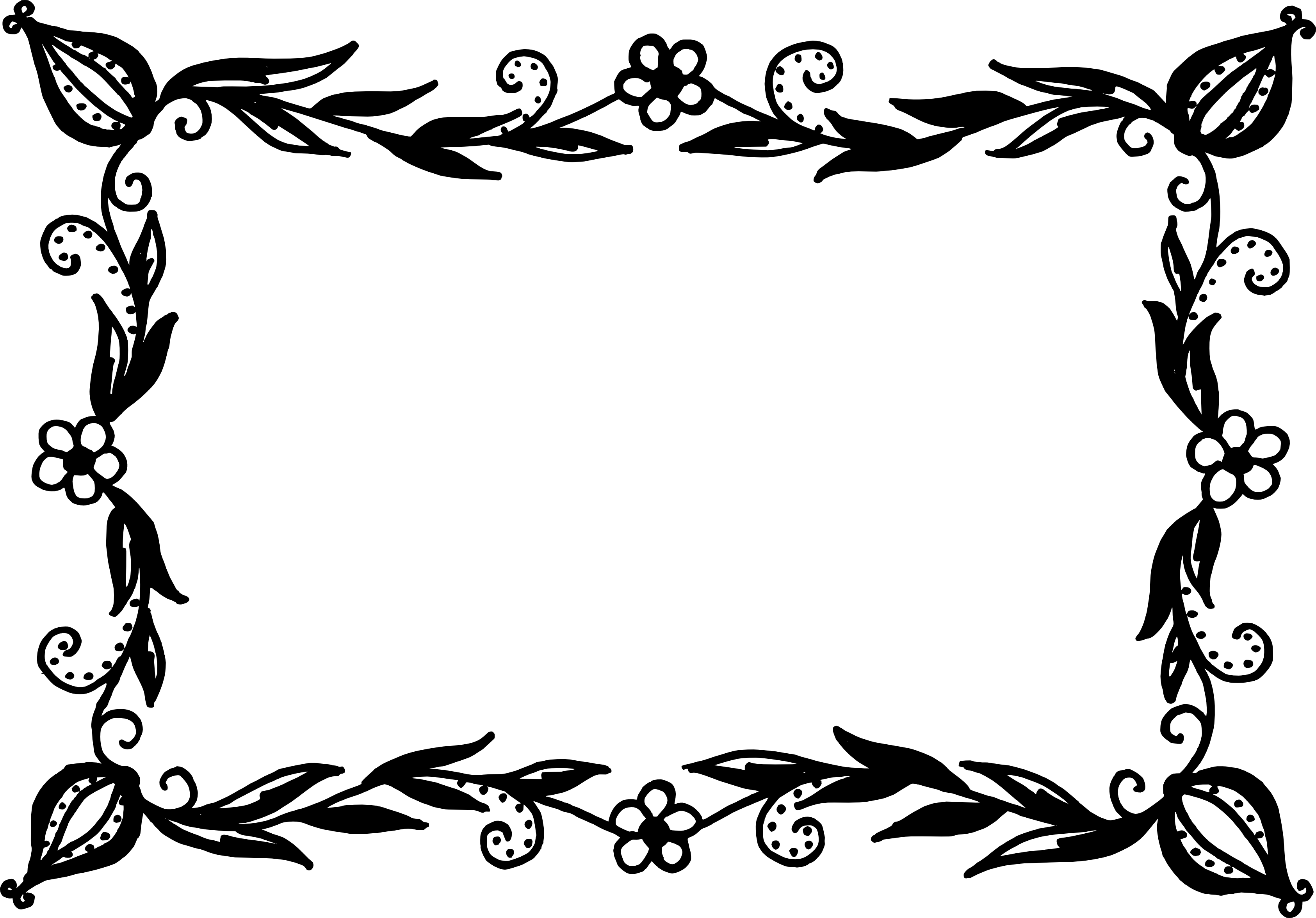 10 Rectangle Flower Frame Vector (PNG Transparent, SVG)