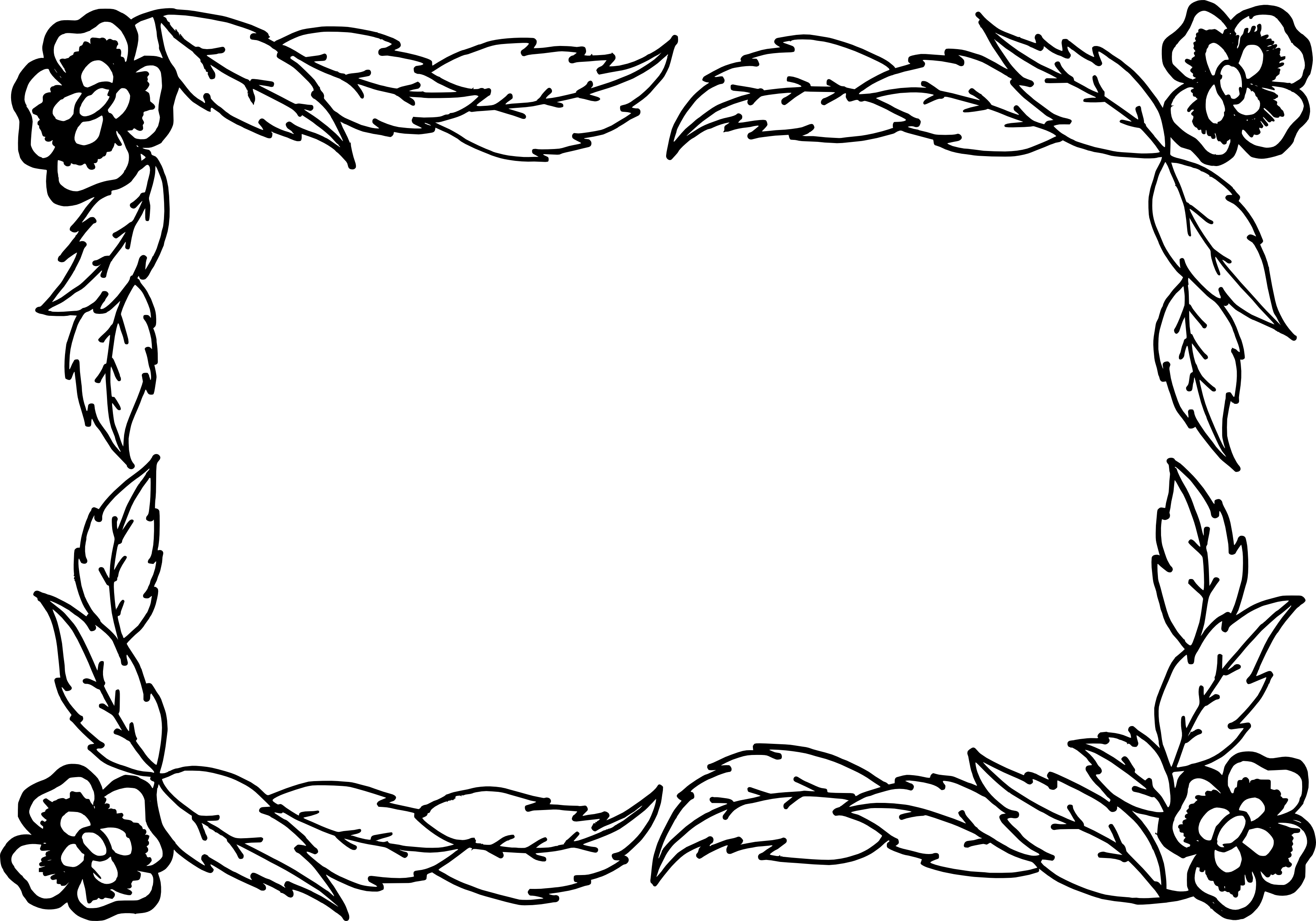 9 Rectangle Flower Frame Vector (PNG Transparent, SVG) Vol. 2