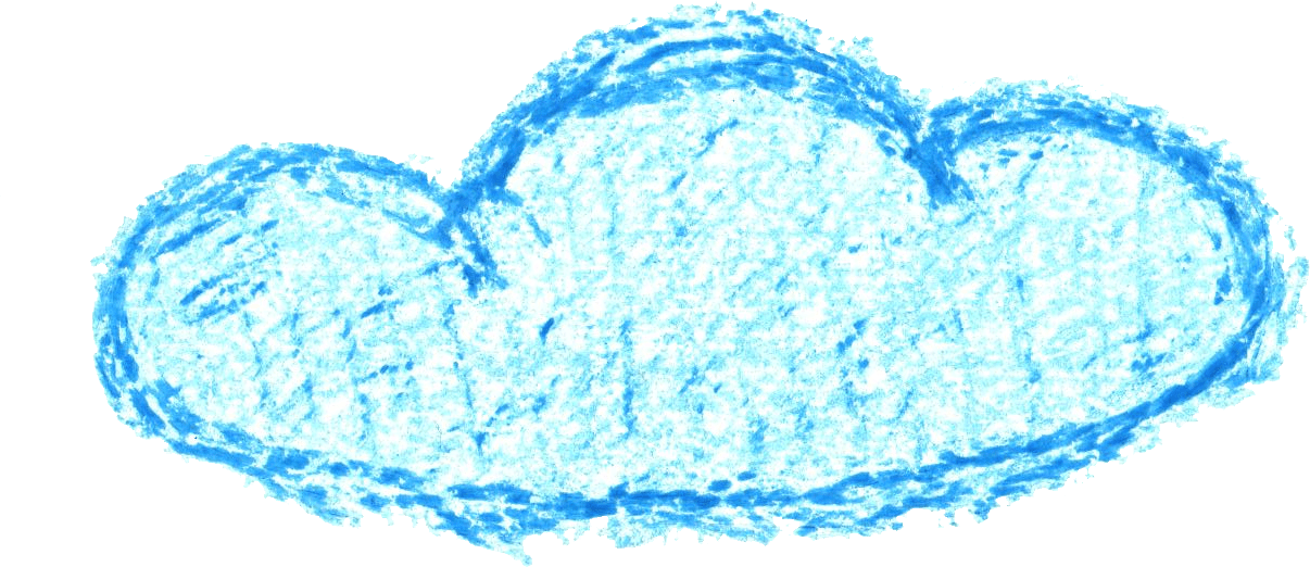 6 Crayon Cloud Drawing (PNG Transparent)