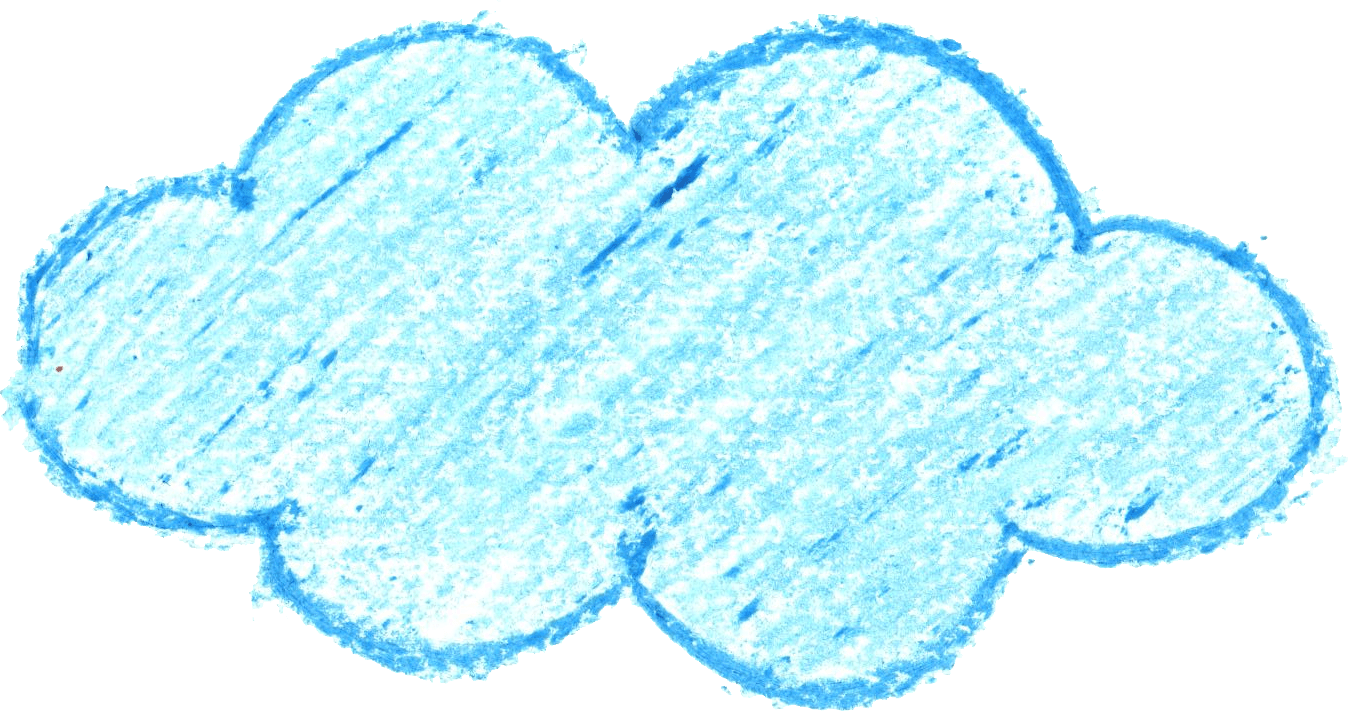 6 Crayon Cloud Drawing (PNG Transparent)