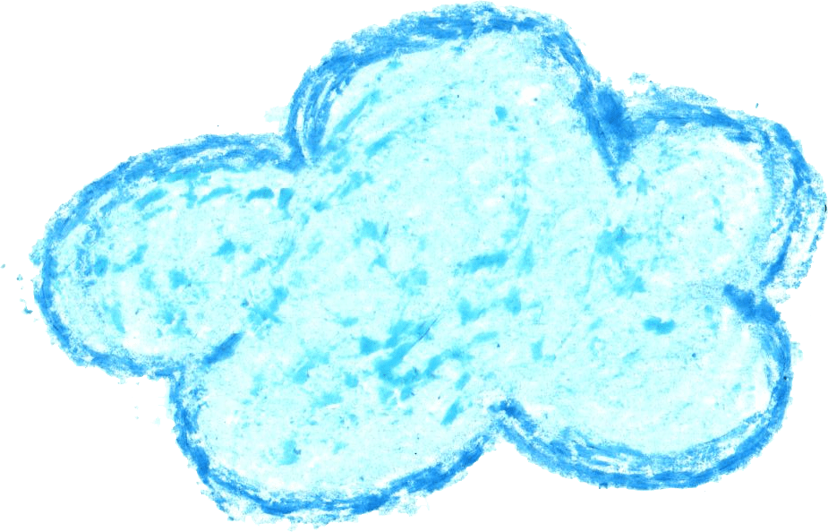 6 Crayon Cloud Drawing (PNG Transparent)