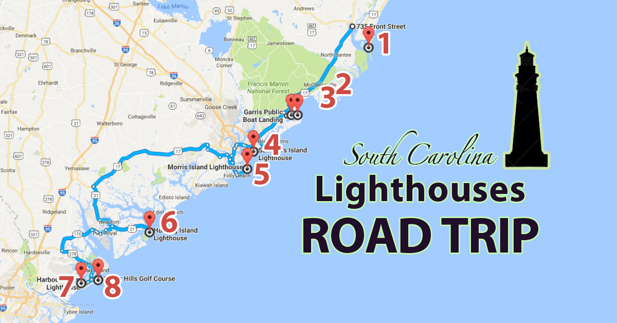 South Carolina Lighthouse Map The Lighthouse Road Trip In South Carolina That Is Amazingly Beautiful