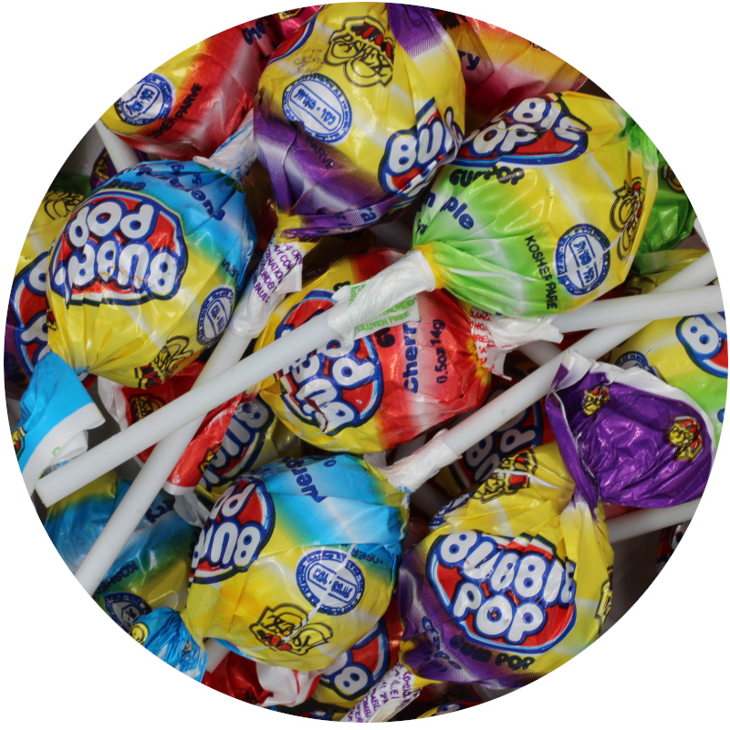 Bubble Gum Lollipops Only Kosher Candy