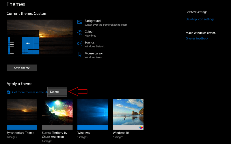 How to delete themes in windows 10 rtsvids