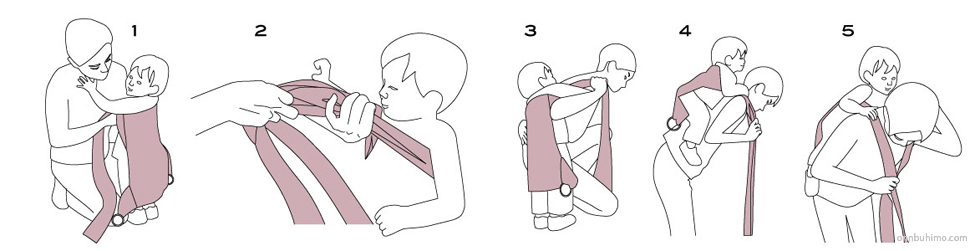 おんぶひもの使い方 昔ながらの背負い方