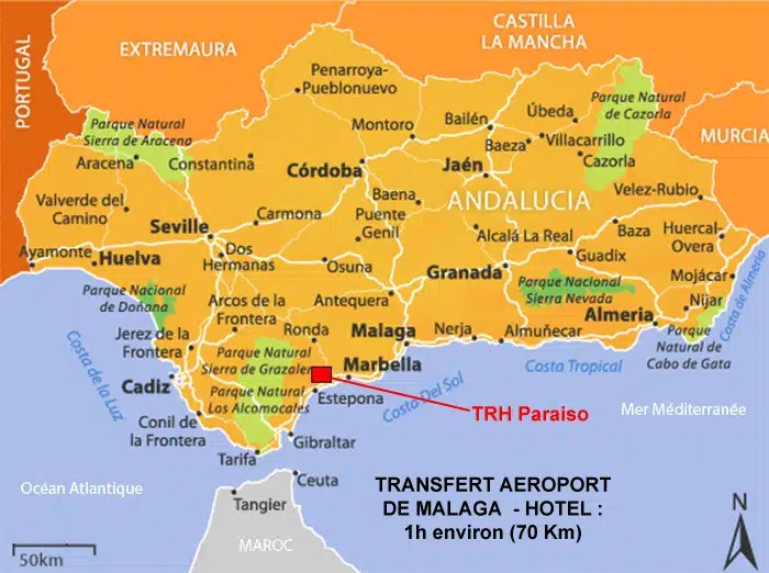 Les Points À Améliorer Sur La Carte Estepona Andalousie Hôtel 4 étoiles Club Framissima Paraiso Marbella, Estepona, Andalousie