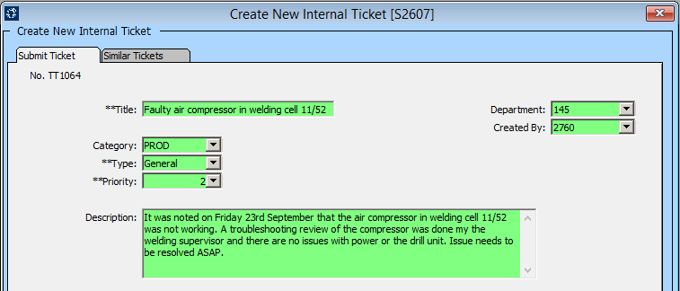 Creating a New Internal Ticket Onramp