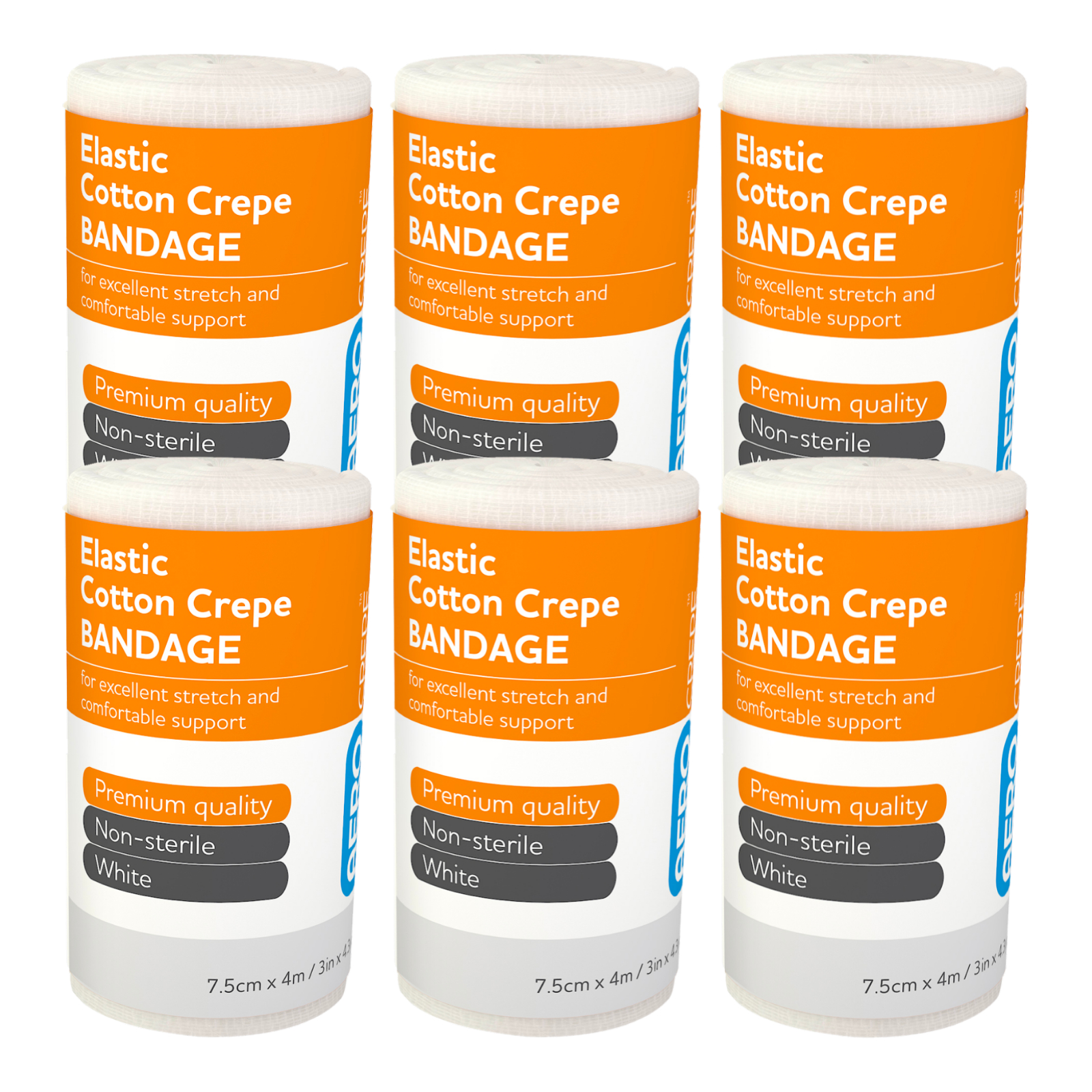 Elastic Crepe Bandage 7.5cm X 4M Wrap/6