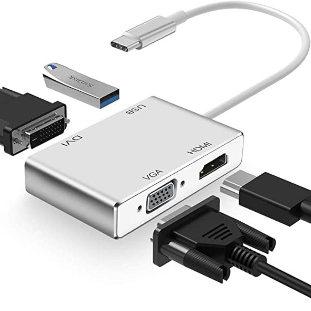 Usb Type C To Vga, Dvi, HDMI and Usb Adapter Onside Technology Solutions