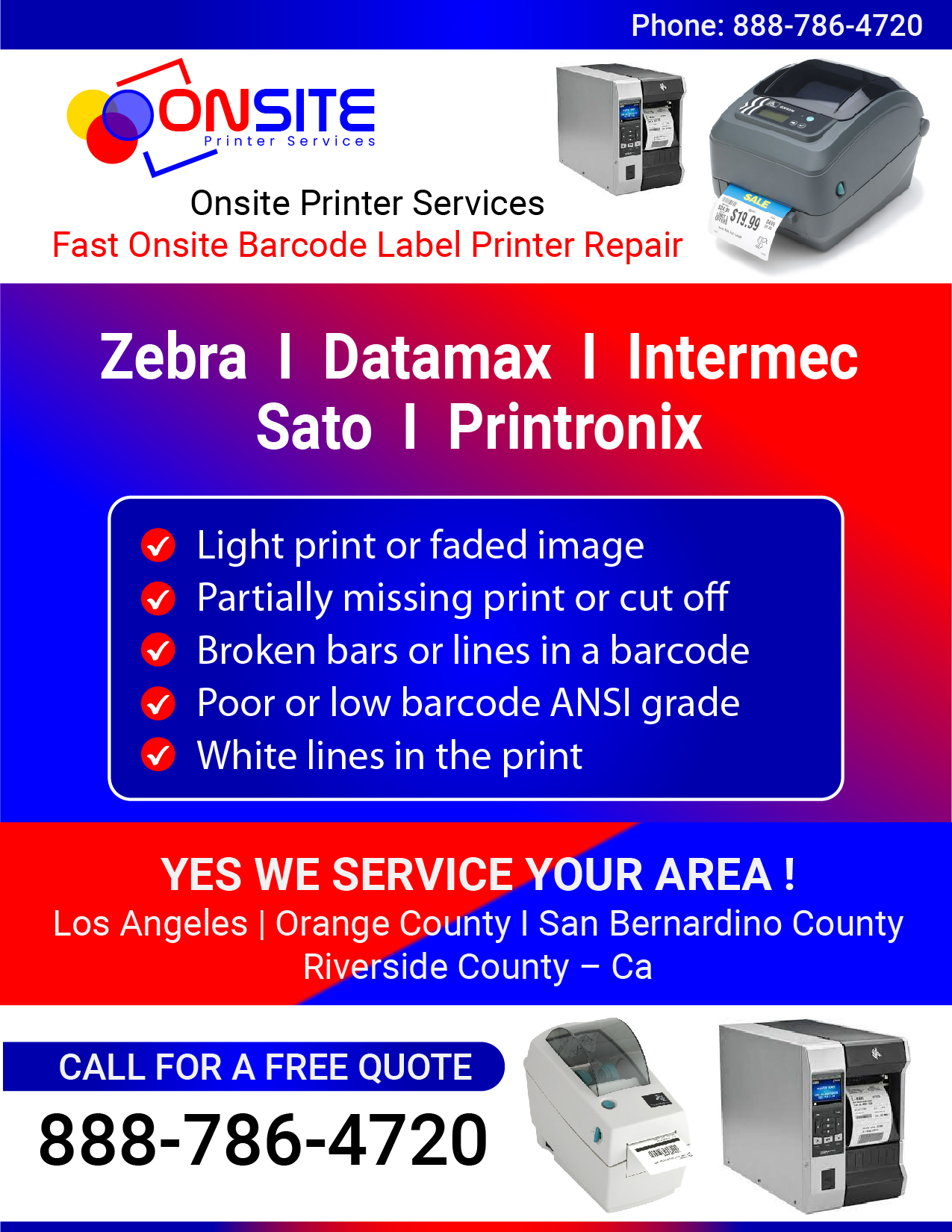 Barcode Printer Repair HP Printers Repair Onsite Printer Services