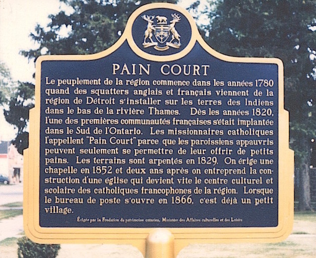 Pain Court Historical Plaque