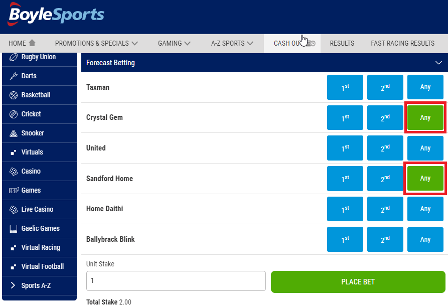 How To Place A Reverse Forecast Bet OnTheBallBets