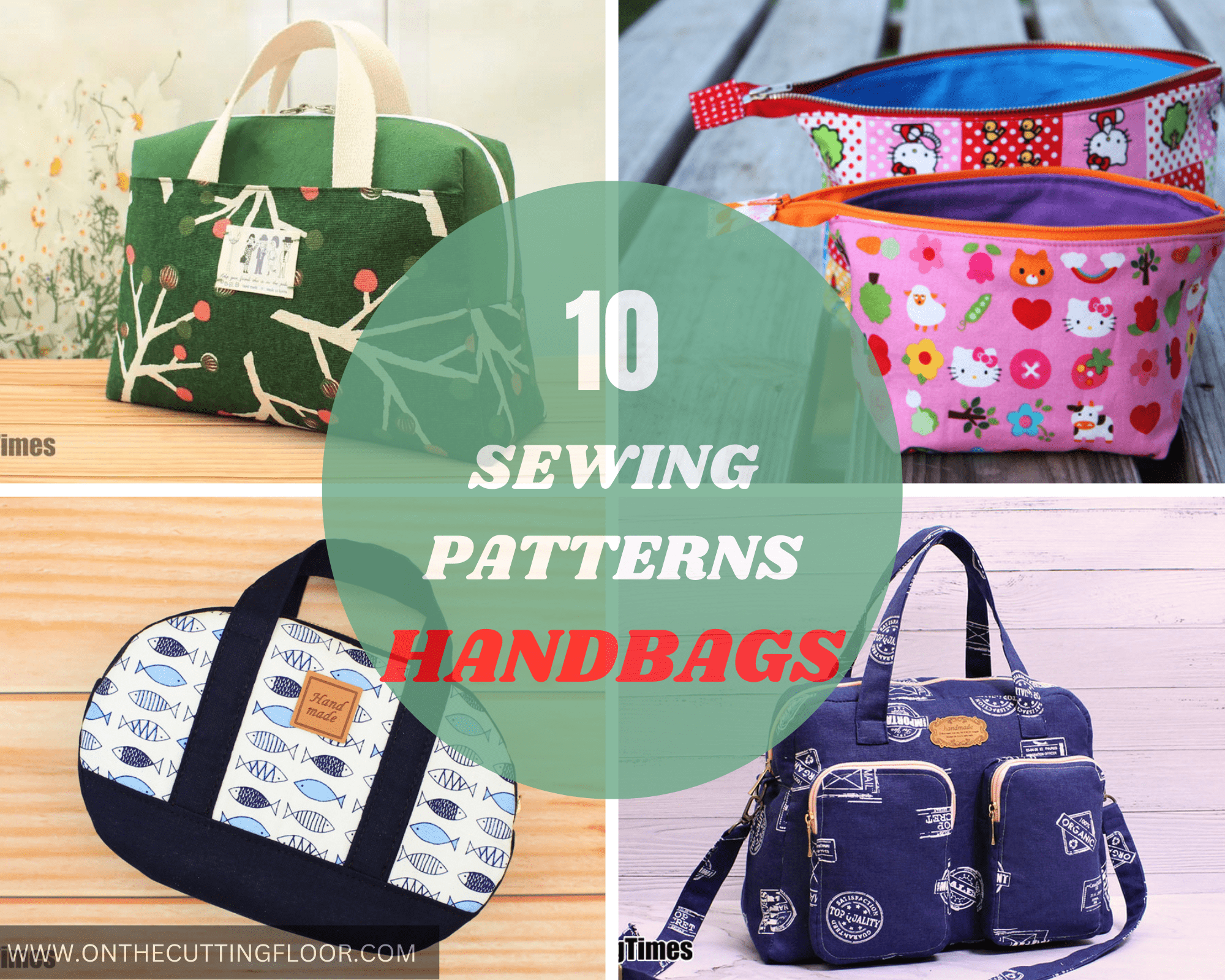 FREE PATTERN ALERT 10 SEWING PATTERNS FOR HANDBAGS On the Cutting