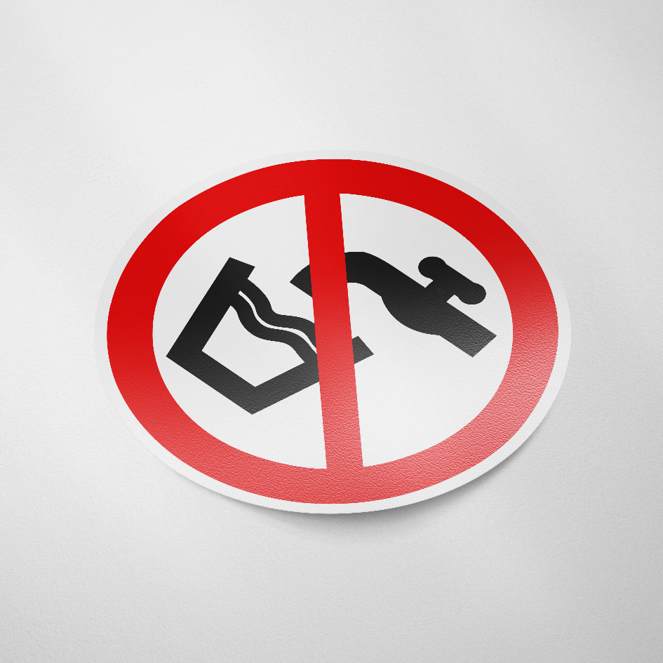 Verbodssticker, Geen drinkwater (P005) Ontwerpstickers