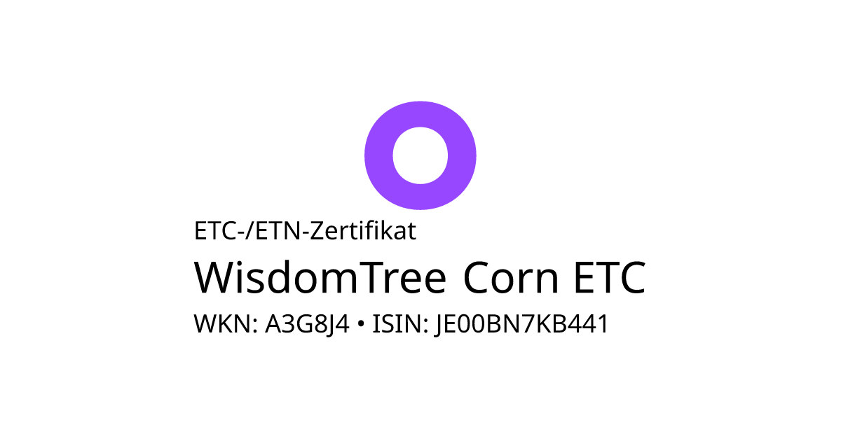 WisdomTree Corn ETC (JE00BN7KB441) • onvista
