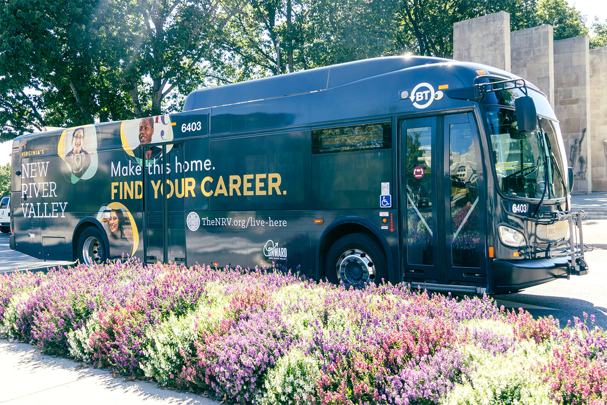 BT Bus Promoting the NRV Makes Its Premiere Virginia's New River Valley