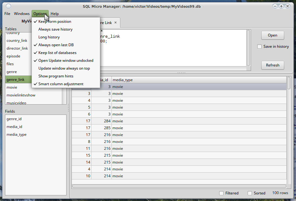 SQLite Micro Manager