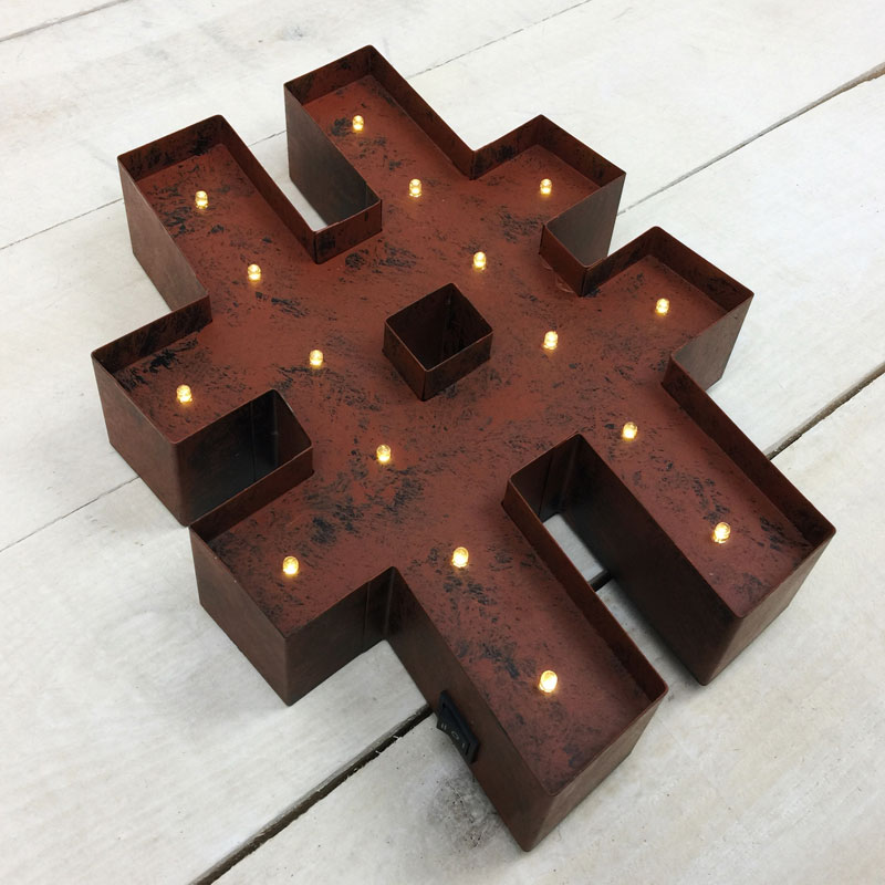 Hashtag LED Battery Operated Marquee Light Sign