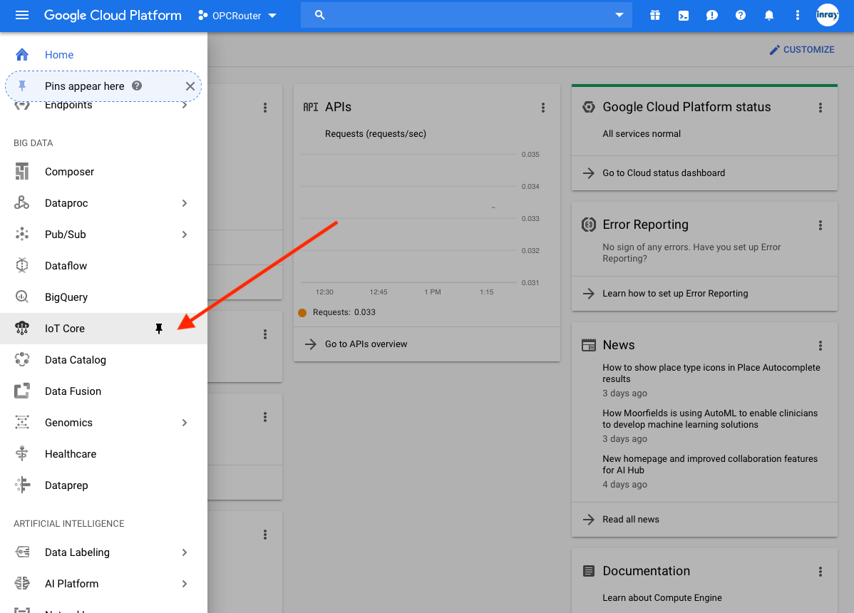 Connect Google IoT Core via MQTT Tutorial