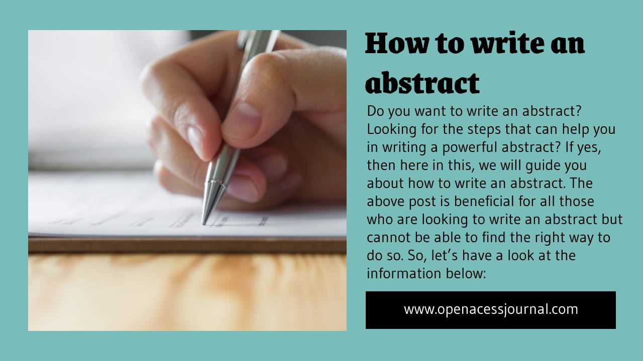 😝 How to wright abstract. How to Write a Stellar Abstract for CS