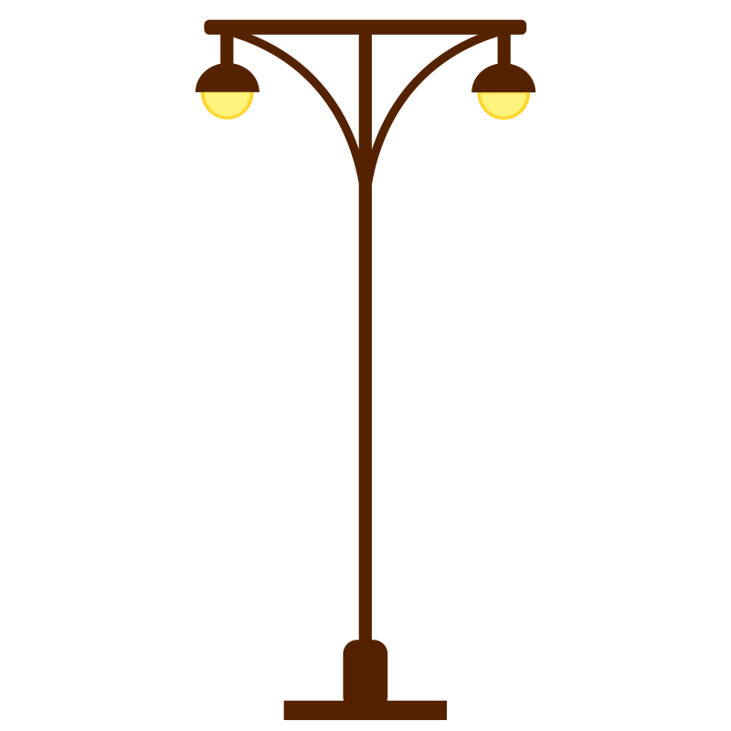 Street Lamp Post Light Post, two lights. Openclipart