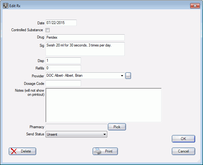 How to write a prescription for peridex