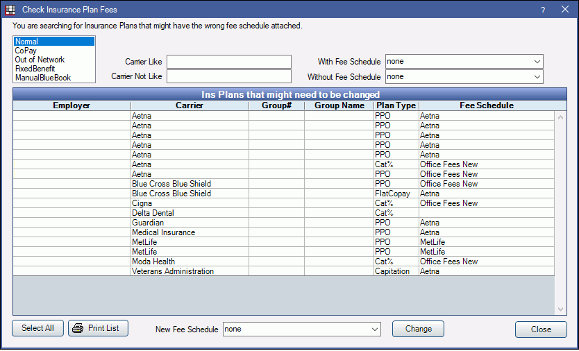 Open Dental Software Check Ins Plan Fees