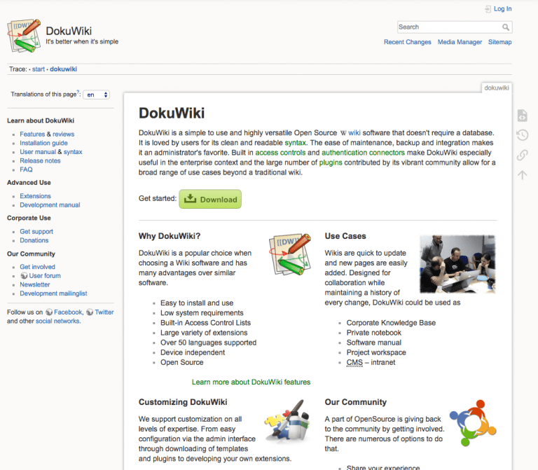 DokuWiki Demo Site » Try DokuWiki without installing it