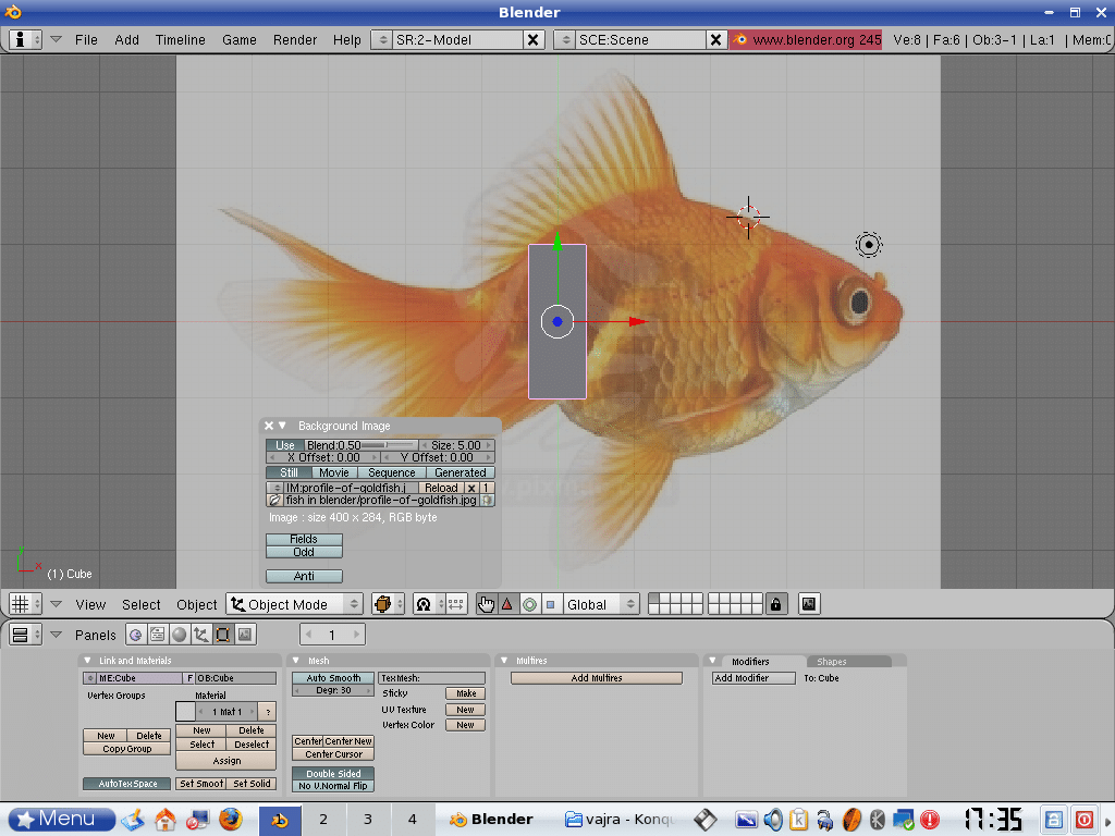 Learn to Animate with Blender, Part 1 Modelling the Goldfish Open