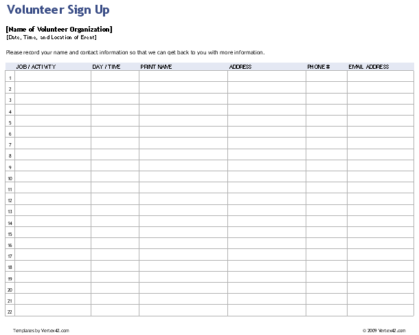 13 Sign Up Sheet Template Sign In Sheet Download [Word,PDF]