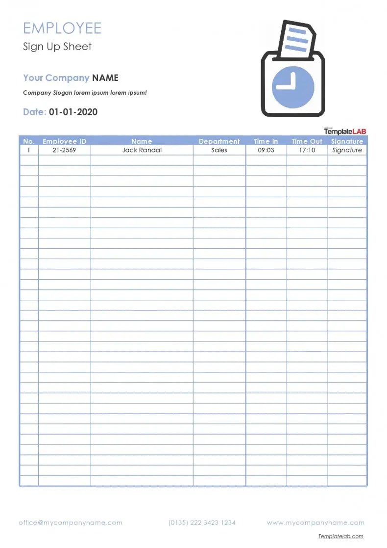 13 Sign Up Sheet Template Sign In Sheet Download [Word,PDF]