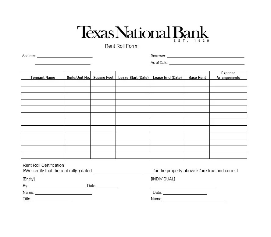 11+ Rent Roll Template Editable Free Download [Word, PDF]