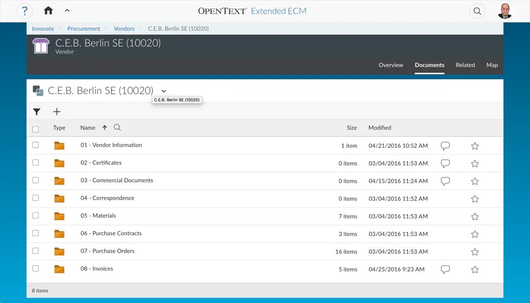 OpenText Extended ECM for SAP Solutions OpenText