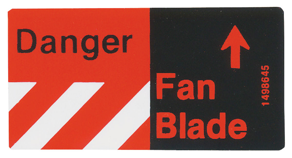 1976 Cadillac Cooling System Decal Fan Caution (1498645) Eldorado