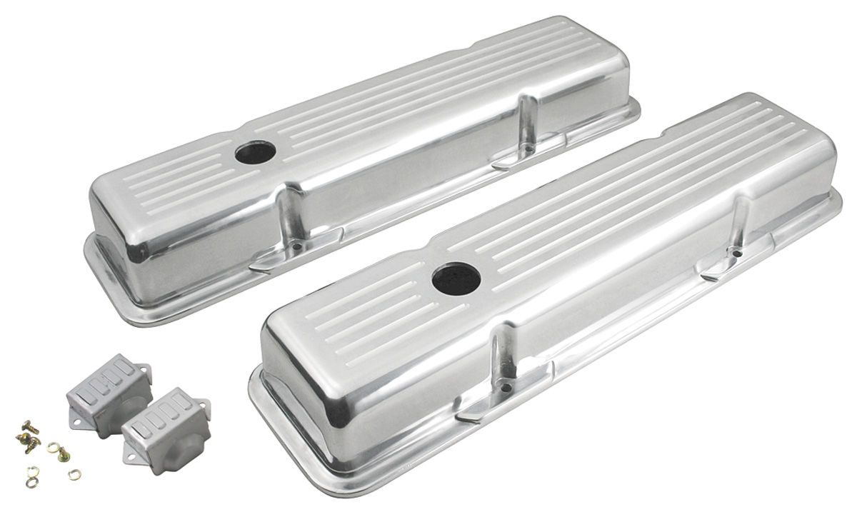 Chevelle Valve Covers, Polished Billet Aluminum SmallBlock w/baffle