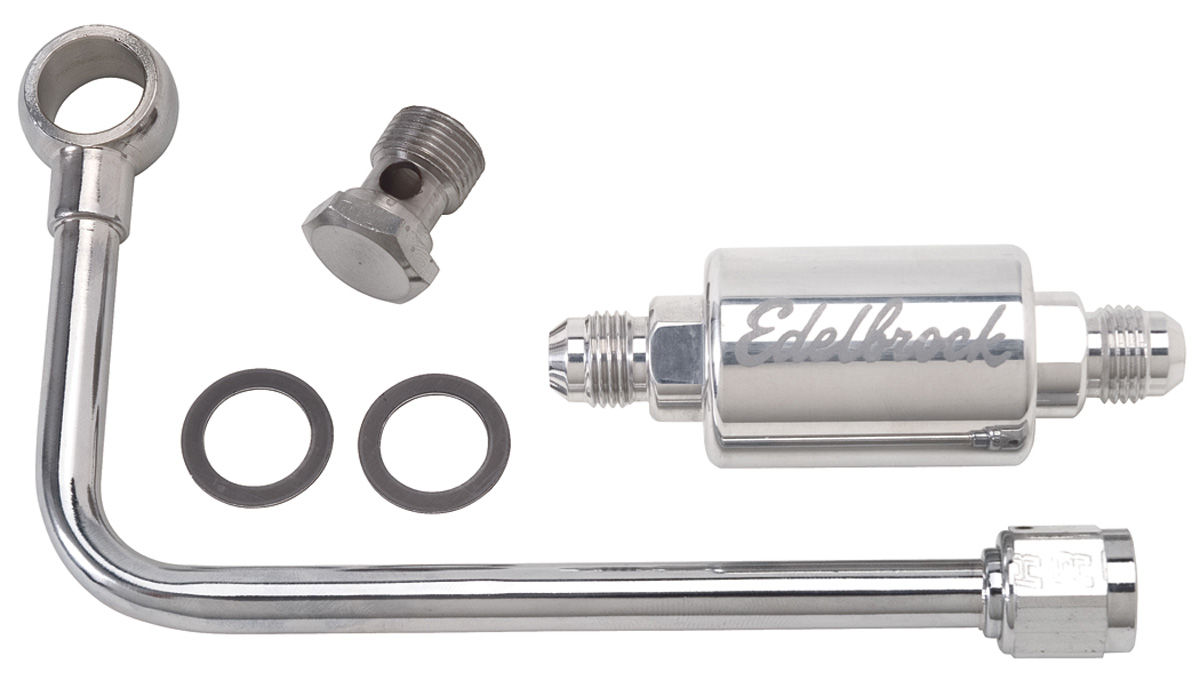 Edelbrock Carburetor Fuel Line & Filter Kit (Performer Series) Polished