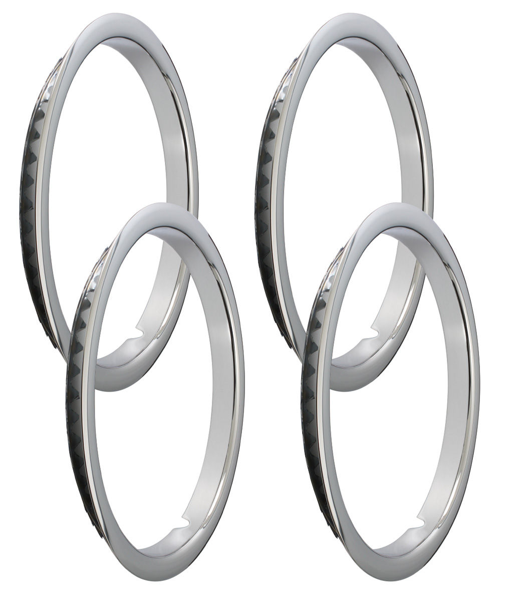 Chevelle Wheel Trim Rings, Reproduction Stainless Rally Oem Lip 15" SS