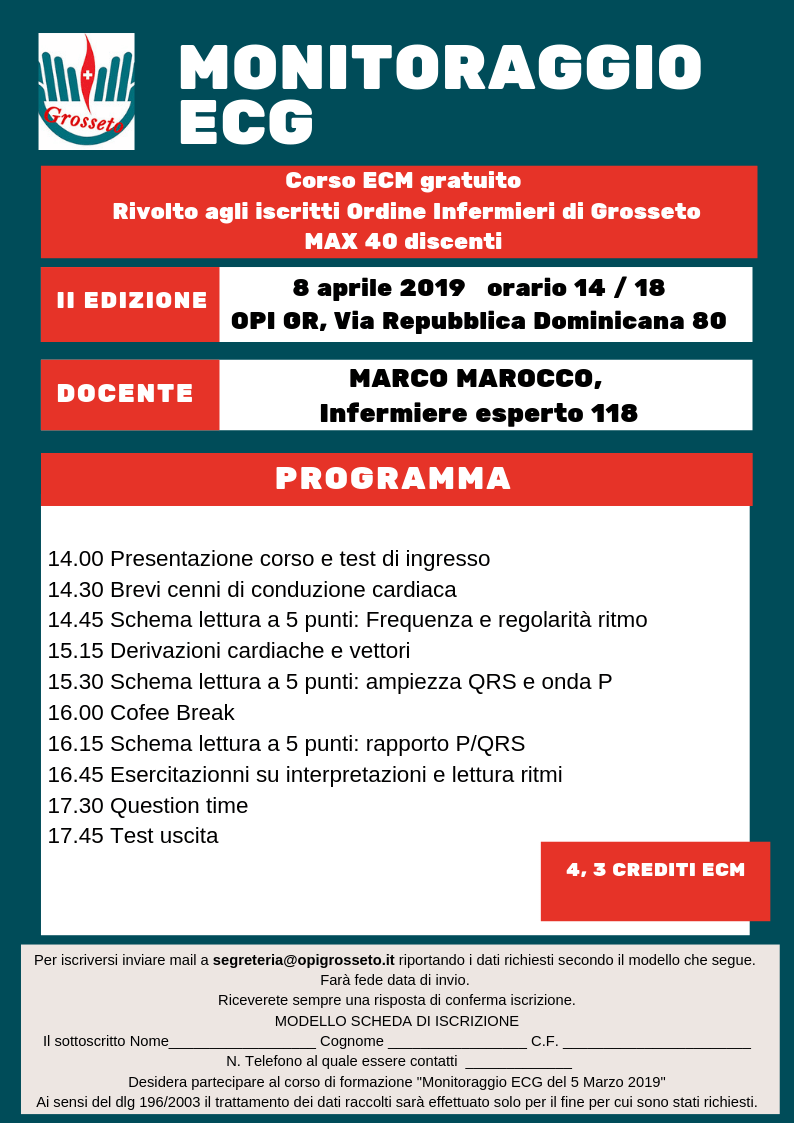 Ii Edizione Corso Gratuito Ecm "Monitoraggio Ecg"" - Ordine Delle Professioni Infermieristiche Di Grosseto 1123_x_794_png