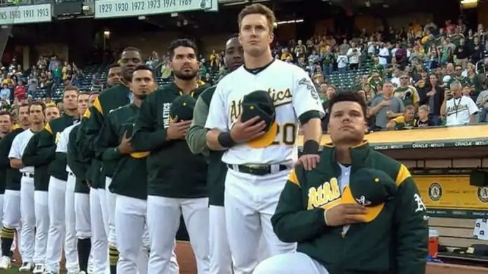 Anybody that don't stand up for the anthem oughta be out of the country. Dallas Cowboys Kneel Before National Anthem