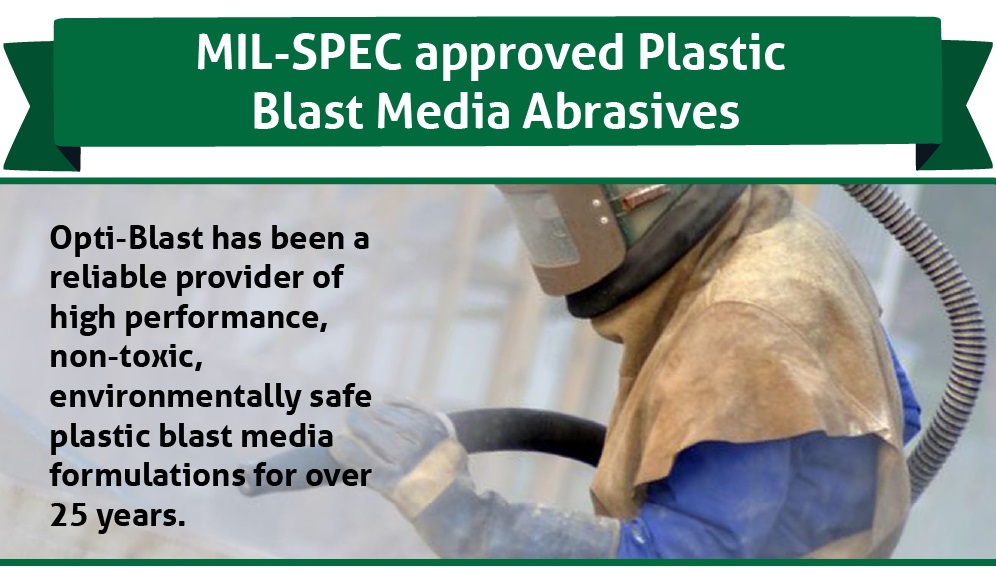 MILSPEC approved Plastic Blast Media Abrasives OptiBlast
