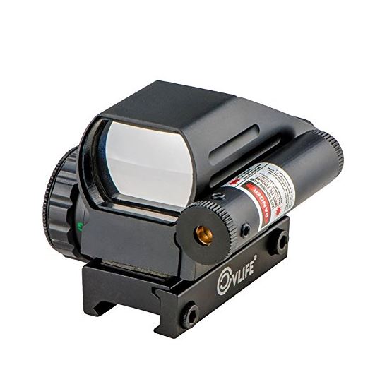 CVLIFE 1x22x33 Reflex Sight Red and Green 4 Reticle Dot Sight with 2mW